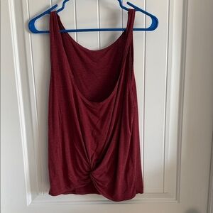 ZYIA Maroon Twist Front Tank Top